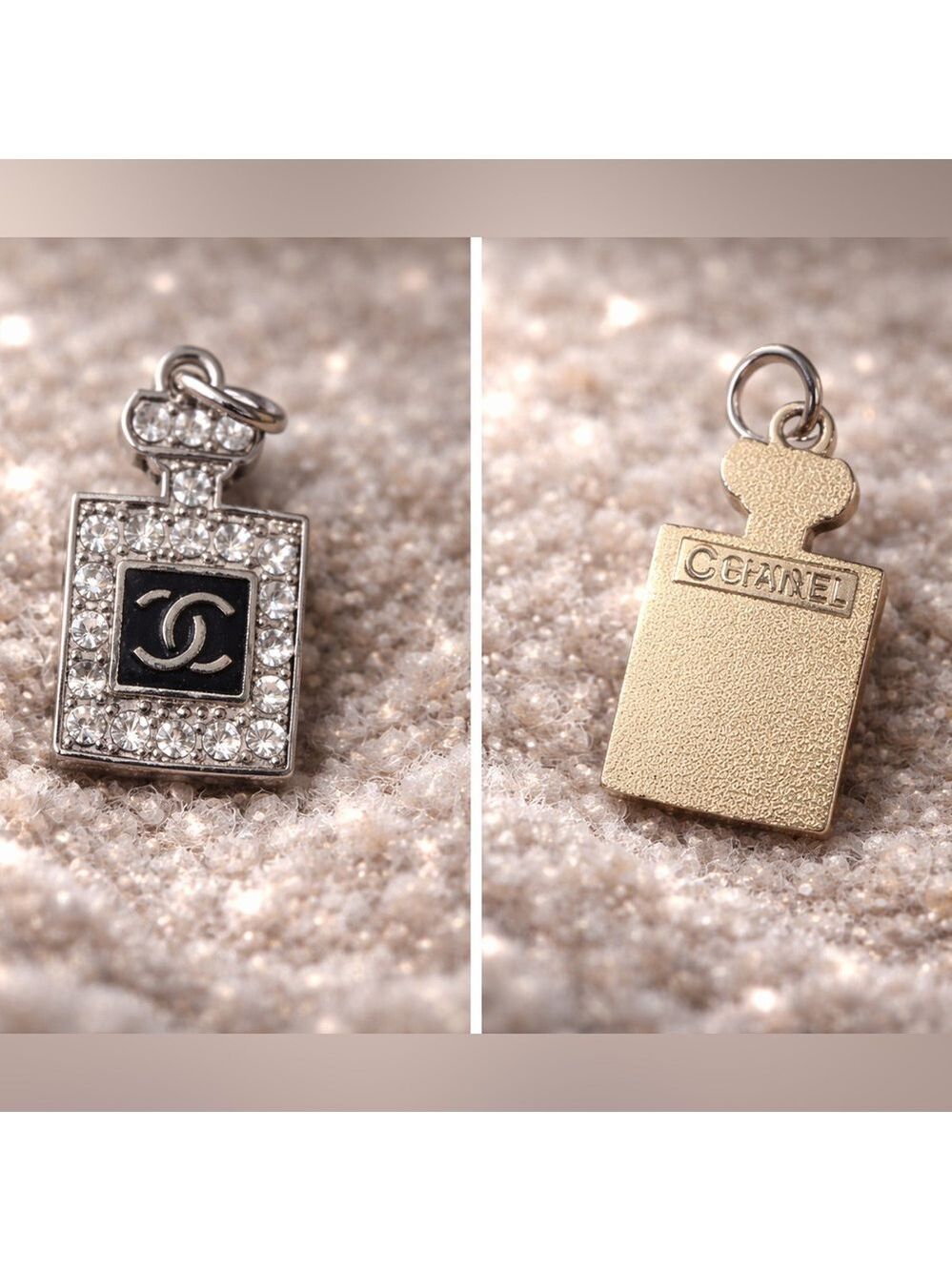Luxury CC Style Perfume Bottle Charm ✨ Rhinestone Pendant | Chic Bag/Jewelry